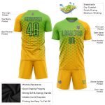 Custom Soccer Jersey with Personalized Name & Number - Gold Neon Green-Navy Sublimation Team Uniform Personalized Gold Neon