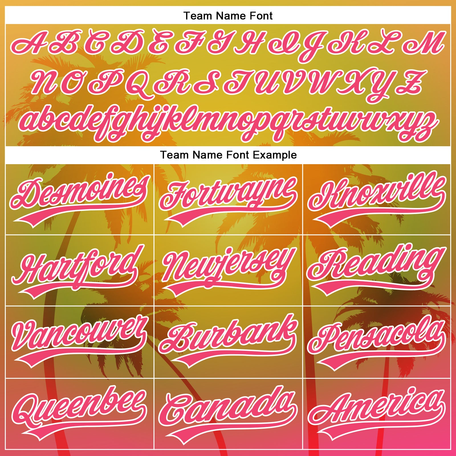 Personalized Gold Neon Pink-White 3D Pattern Design Hawaii Palm Trees Authentic Baseball Jersey Team Custom Name and Number Personalized Hawaii Palm Trees Baseball Jersey in Gold Neon Pink-White 3D Pattern with Custom Name and Number Personalized - Image 4
