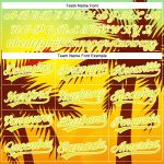 Custom Name & Number Hawaii Palm Trees 3D Pattern Baseball Jersey - Personalized Gold Neon Yellow-White Design Personalized