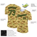Custom Name & Number Personalized Tiger Performance T-Shirt - Gold Olive-Black 3D Pattern Design Personalized Gold Olive-Black