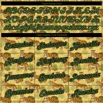 Custom Name & Number Personalized Tiger Performance T-Shirt - Gold Olive-Black 3D Pattern Design Personalized Gold Olive-Black