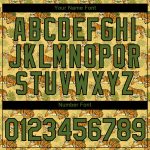 Custom Name & Number Personalized Tiger Performance T-Shirt - Gold Olive-Black 3D Pattern Design Personalized Gold Olive-Black