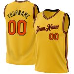 Custom Name Number Personalized Gold Orange-Black Basketball Jersey - Authentic Throwback Team Jersey Personalized Gold Orange-Black
