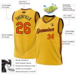 Custom Name Number Personalized Gold Orange-Black Basketball Jersey - Authentic Throwback Team Jersey Personalized Gold Orange-Black