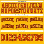 Custom Name Number Basketball Shorts - Personalized Gold Orange-Black Authentic Throwback Style Personalized Gold Orange-Black
