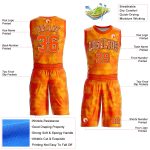 Custom Team Basketball Jersey with Personalized Name and Number, Gold Orange Black-White Round Neck Sublimation Design Personalized