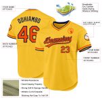 Custom Name Number Baseball Jersey - Personalized Gold Orange-Navy Authentic Throwback Team Jersey Personalized Gold Orange-Navy