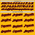 Custom Name Number Black Red Gold Pinstripe Authentic Fade Baseball Jersey Personalized Gold Pinstripe Black-Red Authentic