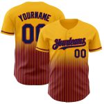 Custom Name Number Navy Crimson Baseball Jersey Personalized Gold Pinstripe Authentic Fade Fashion Personalized Gold Pinstripe