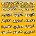 Custom Name Number Gold Pinstripe Baseball Jersey - Authentic Fade Design in White and Black Personalized Gold Pinstripe