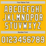 Custom Name Number Gold Pinstripe Baseball Jersey - Authentic Fade Design in White and Black Personalized Gold Pinstripe
