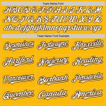 Custom Name Number Gold Pinstripe Baseball Jersey White Brown Authentic Fade Fashion Personalized Gold Pinstripe White-Brown
