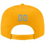 Custom Personalized Gold Powder Blue White Stitched Snapback Hat with Name and Number - Adjustable Team Cap Personalized
