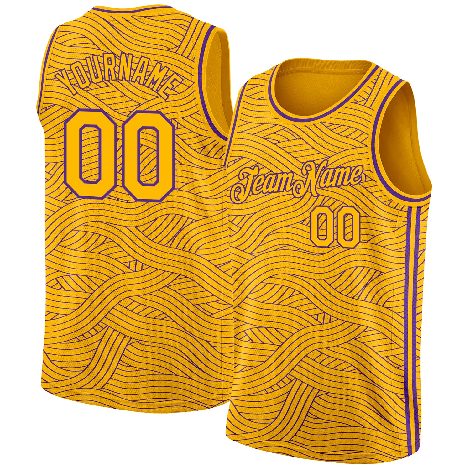 Custom Name Number Basketball Jersey - Personalized Gold Purple Authentic City Edition Personalized Gold Purple Authentic