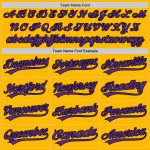 Personalized Gold Purple Black Baseball Jersey, Authentic Custom Sports Apparel Personalized Gold Purple-Black Authentic