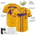 Personalized Gold Purple Black Baseball Jersey, Authentic Custom Sports Apparel Personalized Gold Purple-Black Authentic