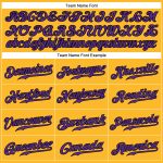 Custom Name and Number Personalized Gold Purple-Black Baseball Jersey - Authentic Team Apparel Personalized Gold Purple-Black