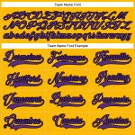 Custom Name and Number Personalized Gold Purple-Black Hockey Jersey - Lace Neck Team Jersey Personalized Gold Purple-Black