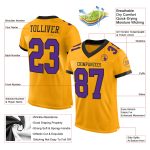 Personalized Authentic Football Jersey - Gold Purple Black Mesh Design Personalized Gold Purple-Black Mesh Authentic Football