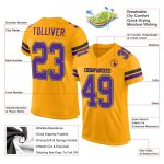Custom Personalized Gold Purple Black Football Jersey with Name & Number - Authentic Team Apparel Personalized Gold Purple-Black