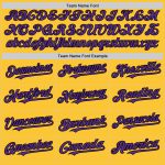 Custom Name Number Personalized Gold Purple Black Mesh Baseball Jersey - Authentic Throwback Style Personalized Gold Purple-Black