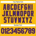 Custom Name Number Golf Polo Shirt - Personalized Gold Purple Black Performance Personalized Gold Purple-Black Performance