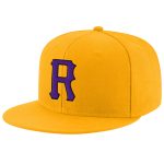 Custom Name Number Snapback Hat - Personalized Purple Black Stitched Adjustable Gold Team Hat Personalized Gold Purple-Black