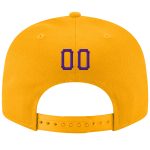 Custom Name Number Snapback Hat - Personalized Purple Black Stitched Adjustable Gold Team Hat Personalized Gold Purple-Black