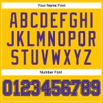 Custom Name and Number Personalized Gold Purple-Gray Basketball Jersey - Authentic Throwback Style Personalized Gold Purple-Gray