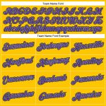 Custom Name and Number Personalized Gold Purple-Gray Basketball Jersey - Authentic Throwback Style Personalized Gold Purple-Gray