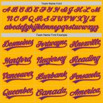 Custom Name and Number Personalized Gold Purple-Orange Baseball Jersey - Authentic Throwback Team Jersey Personalized Gold