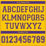 Custom Name and Number Personalized Gold Purple Basketball Jersey V-Neck for Team Personalized Gold Purple V-Neck Basketball