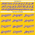 Custom Name and Number Personalized Gold Purple White Baseball Jersey - Authentic Team Jersey Personalized Gold Purple-White