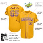 Personalized Gold Purple White Baseball Jersey with Custom Name and Number - Authentic Drift Fashion Team Gear Personalized