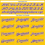 Custom Name Number Baseball Jersey - Authentic Sleeveless - Personalized Gold Purple White Team Design Personalized Gold