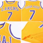 Personalized Gold Purple White Basketball Jersey - Authentic Throwback Style Personalized Gold Purple-White Authentic Throwback