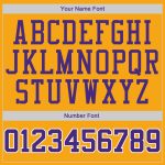 Custom Name Number Baseball Jersey Shirt - Personalized Gold Purple White Authentic Rib-Knit Throwback Personalized Gold