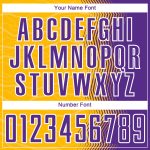 Custom Soccer Jersey with Gradient Arrow Design - Personalized Gold, Purple & White - Team Name and Number Personalized Gold