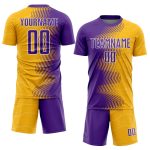 Custom Soccer Jersey with Gradient Arrow Design - Personalized Gold, Purple & White - Team Name and Number Personalized Gold