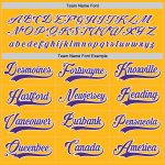 Custom Team Name and Number Personalized Gold Purple-White Hockey Jersey Personalized Gold Purple-White Hockey Jersey Team