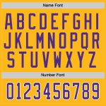 Custom Team Name and Number Personalized Gold Purple-White Hockey Jersey Personalized Gold Purple-White Hockey Jersey Team