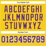 Custom Name and Number Long Sleeve Performance T-Shirt - Personalized Gold Purple-White Design Personalized Gold Purple-White
