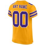 Personalized Gold Purple White Football Jersey - Authentic Mesh Jersey Personalized Gold Purple-White Mesh Authentic Football
