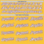 Custom Name Number Personalized Gold Purple-White Authentic Throwback Baseball Jersey Personalized Gold Purple-White Mesh