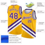 Custom Gold Purple-White Basketball Jersey with Name and Number - Modern Authentic City Edition Personalized Gold Purple-White