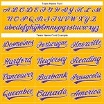 Custom Team Name Number Gold Purple-White Vapor Golf Polo Shirt Performance Personalized Gold Purple-White Performance Vapor