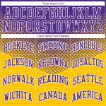 Personalized Gold Purple White Basketball Jersey Sublimation Round Neck Suit Personalized Gold Purple-White Round Neck Sublimation