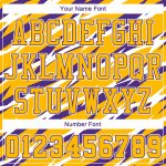 Custom Name Number Basketball Jersey Personalized Gold Purple White Round Neck Sublimation Suit Personalized Gold Purple-White