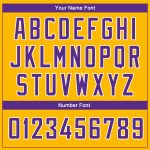 Custom Name and Number Personalized Gold Purple White Abstract Lines Basketball Jersey - Authentic City Edition Personalized