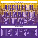 Custom Personalized Soccer Jersey with Team Name and Number, Gold Purple-White Sublimation Design Personalized Gold Purple-White